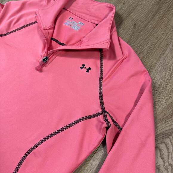 Under Armour ColdGear Pink 1/4 Zip Pullover Semi Fitted Women’s Small - Picture 5 of 9